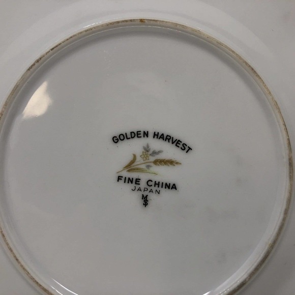 Golden Harvest Wheat Design Plates Set of 4 Bread Roll Appetizer Dessert 6 3/8" - Picture 4 of 5